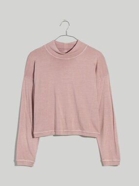 Madewell Rivet & Thread Mockneck Crop Tee pale thistle
